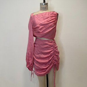 Lovers + Friends Pink One-Shoulder Blouse
